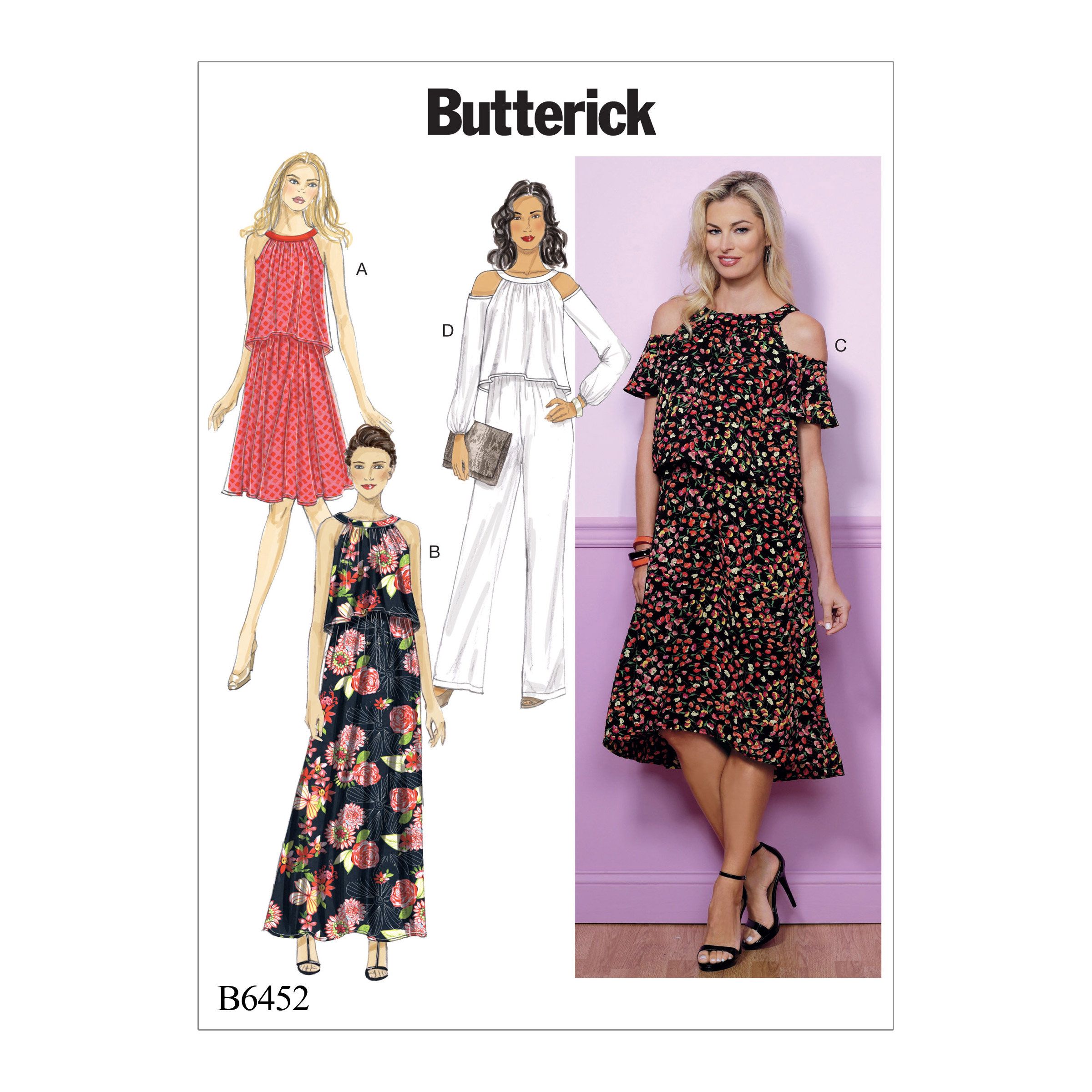 Butterick Pattern Misses' Dress And Jumpsuit-14-16-18-20-22
