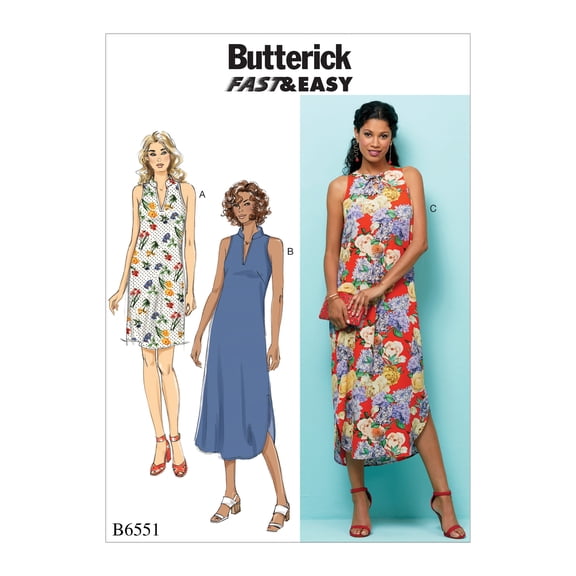 Butterick Pattern Misses' Dress-L-Xl-Xxl