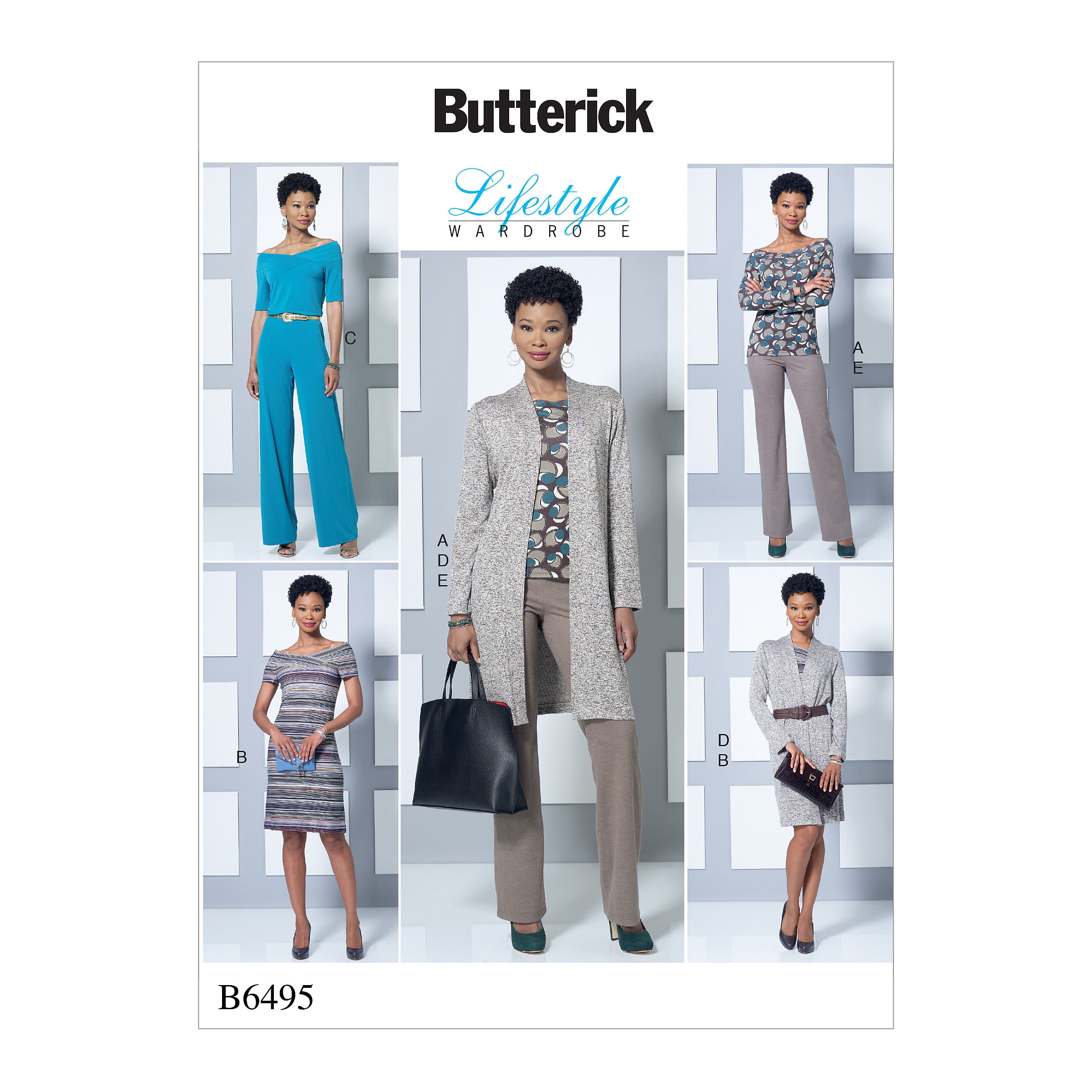 Butterick Pattern Misses' Knit Off-The-Shoulder Top, Dress And