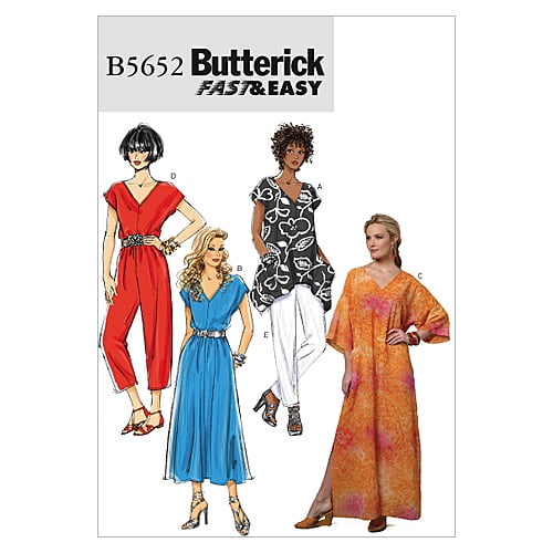 Butterick Pattern Misses' Top, Dress, Caftan, Jumpsuit and Pants, Y (XS, S,  M) 