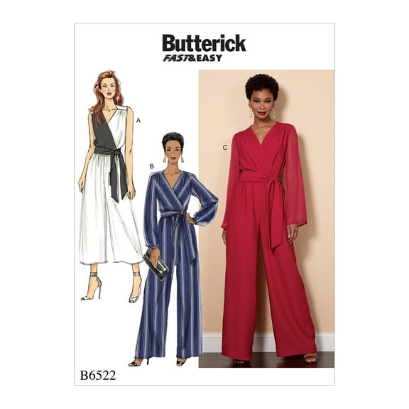 Butterick Pattern Misses'/Women's Jumpsuit and Sash-18W-20W-22W-24W
