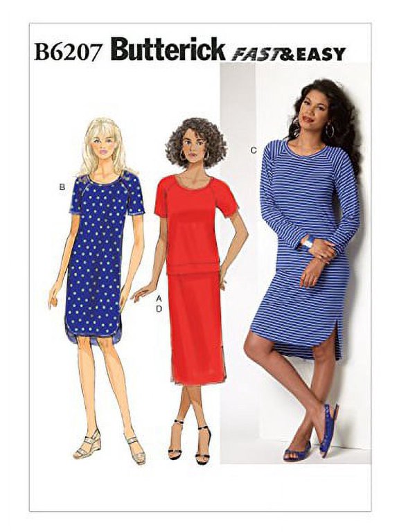 Butterick Patterns B62070Y0 Misses Top, Dress and Skirt, Y (XSM-SML-MED)