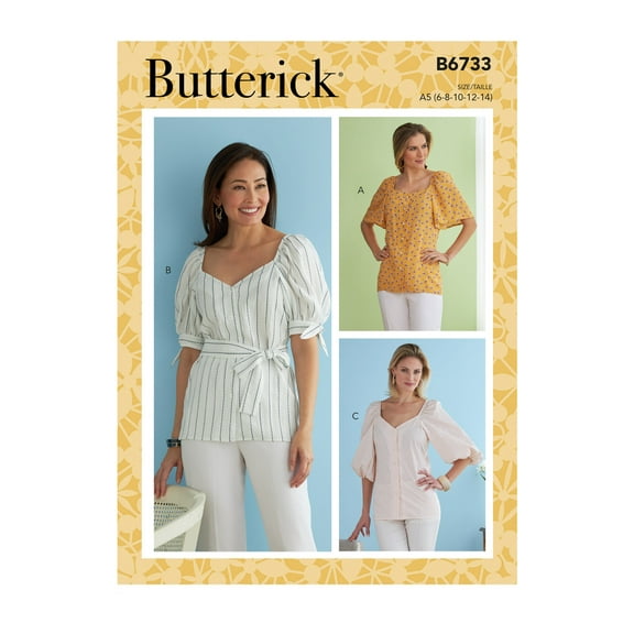 Butterick Sewing Pattern 6733 - Misses' Top, Size: F5 (16-18-20-22-24)