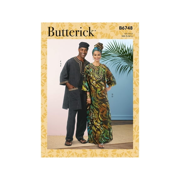 Butterick Sewing Pattern 6748 Tunics, Caftans, Headwear, Trousers
