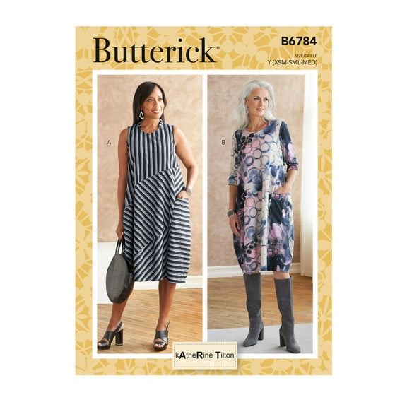 Butterick Sewing Pattern 6784 - Misses' Dress, Size: Y (4-6-8-10-12-14)
