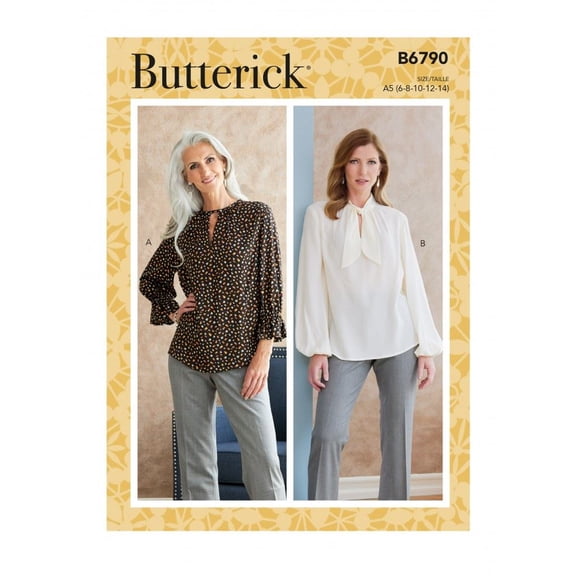 Butterick Sewing Pattern 6790 - Tops for Women - F5 (16-18-20-22-24) - Easy