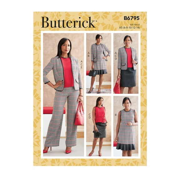 Butterick Sewing Pattern 6795 Jackets, Dresses, Tops, Skirts, Trousers, Suits