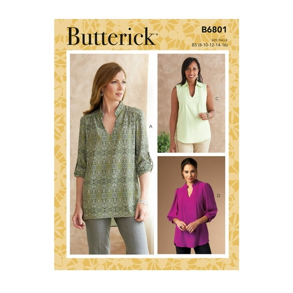 Butterick Sewing Pattern 6801 Tops