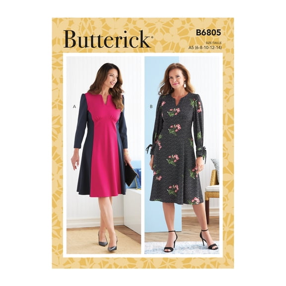 Butterick Sewing Pattern 6805 - Misses' Dress, Size: F5 (16-18-20-22-24)