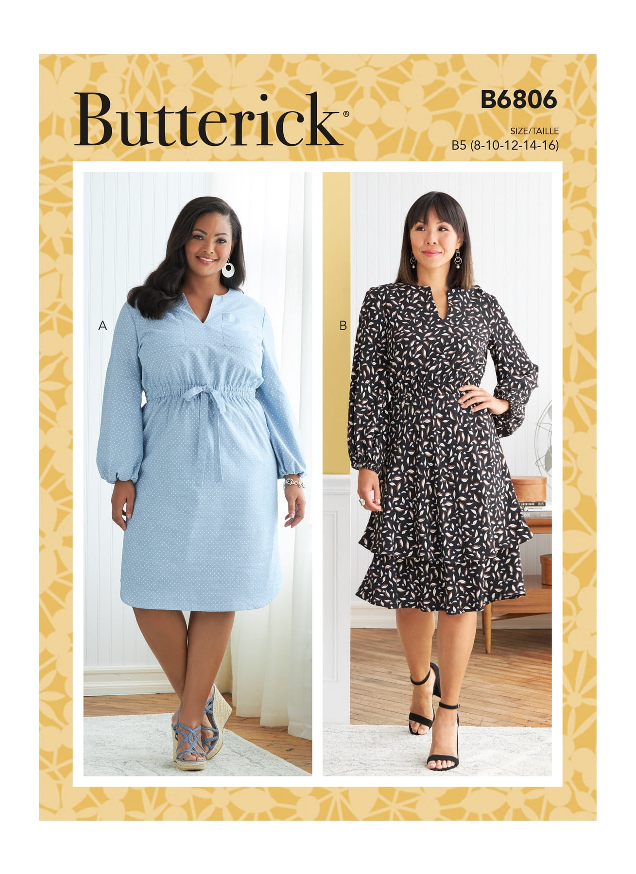 Butterick Sewing Pattern 6806 - Misses' \u0026 Women's Dress, Size: RR (18W-20W-22W-24W)