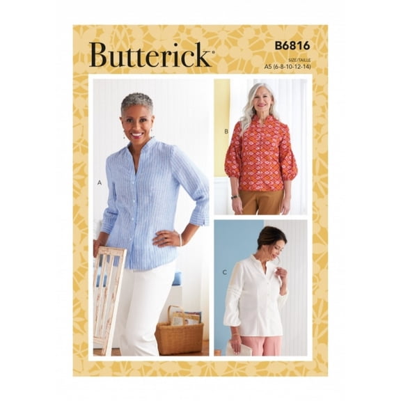 Butterick Sewing Pattern 6816 Tops, Shirts E5 (14-16-18-20-22)