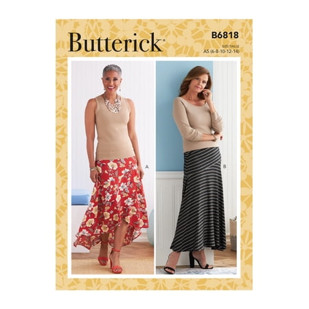 Butterick Sewing Pattern 6818 - Misses' Skirt, Size: A5 (6-8-10-12-14)