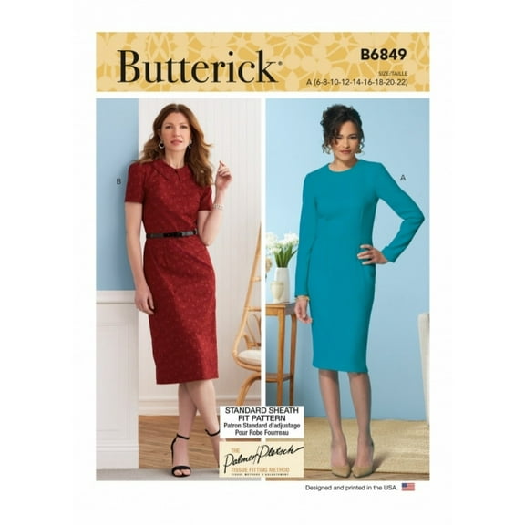 Butterick Sewing Pattern 6849 Dresses A (6-8-10-12-14-16-18-20-22)