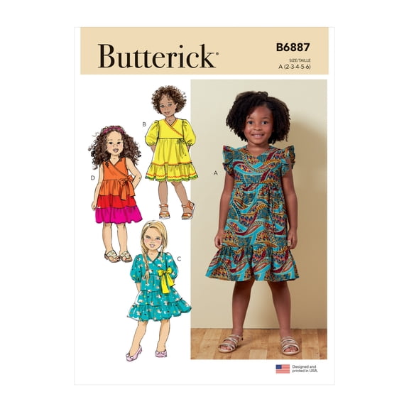 Butterick Sewing Pattern 6887 Dresses A (2-3-4-5-6)