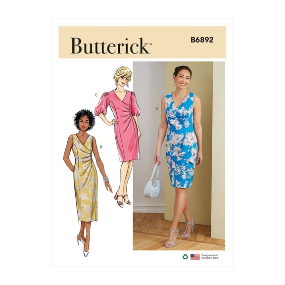 Butterick Sewing Pattern 6892 - Misses' Dress, Size: A5 (6-8-10-12-14)