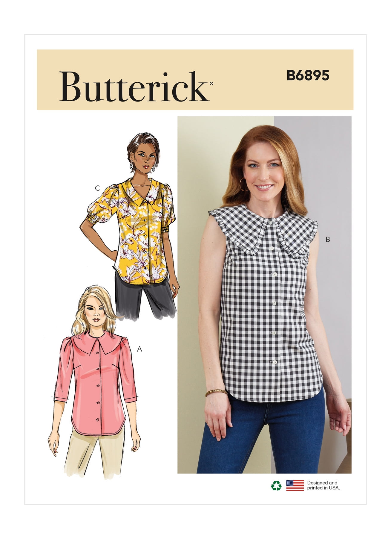 Butterick Sewing Pattern 6895 - Misses' Top, Size: B5 (8-10-12-14-16)