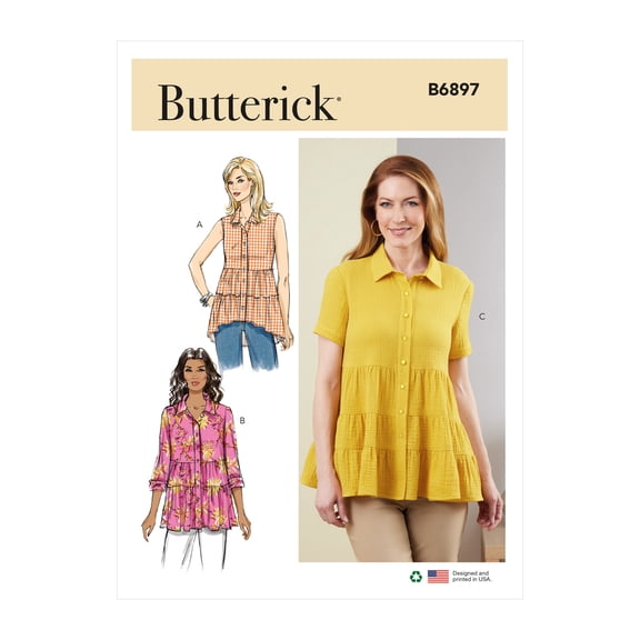 Butterick Sewing Pattern 6897 - Misses' Top, Size: B5 (8-10-12-14-16)