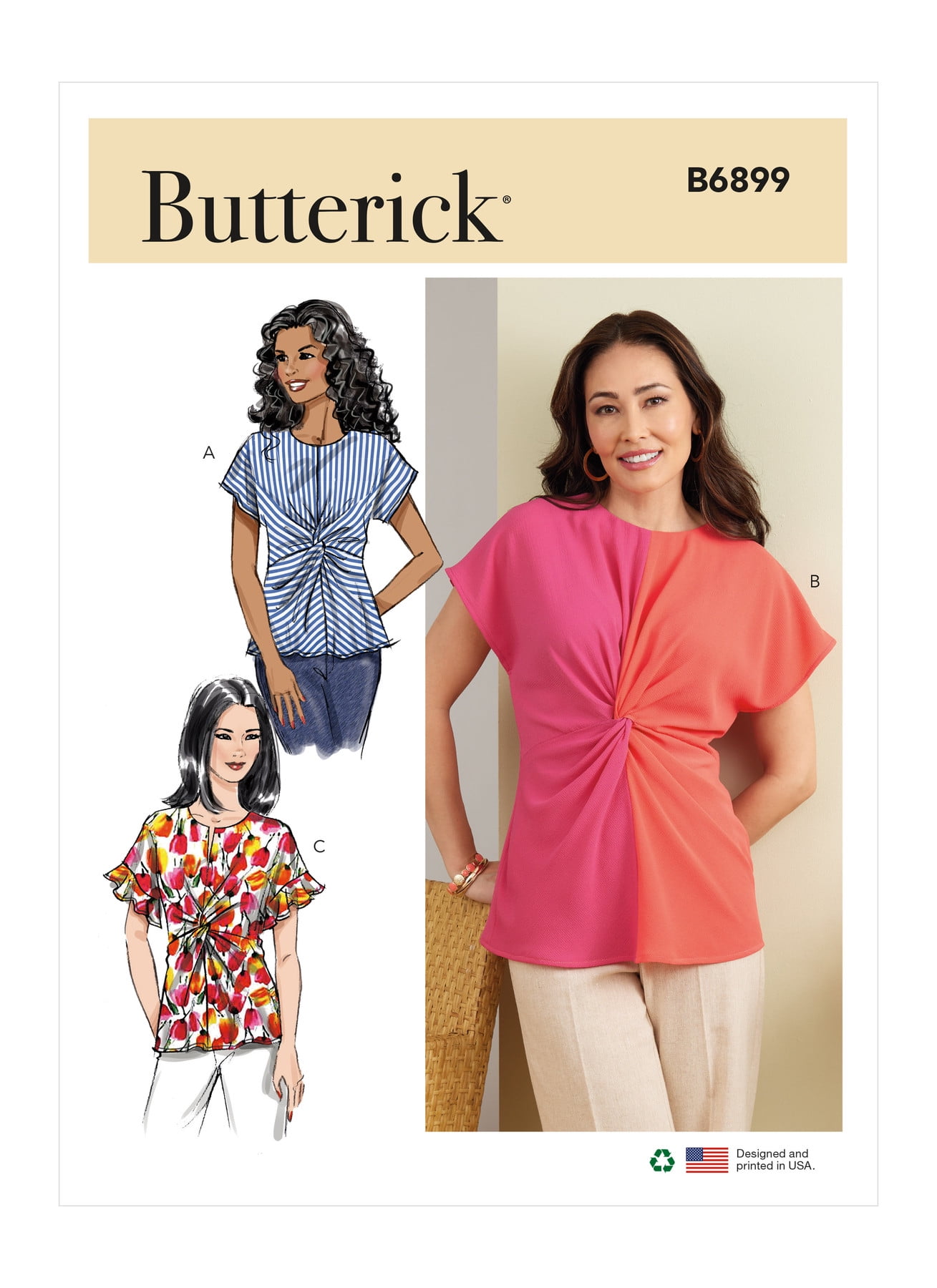 Butterick Sewing Pattern 6899 - Misses' Top, Size: B5 (8-10-12-14-16)