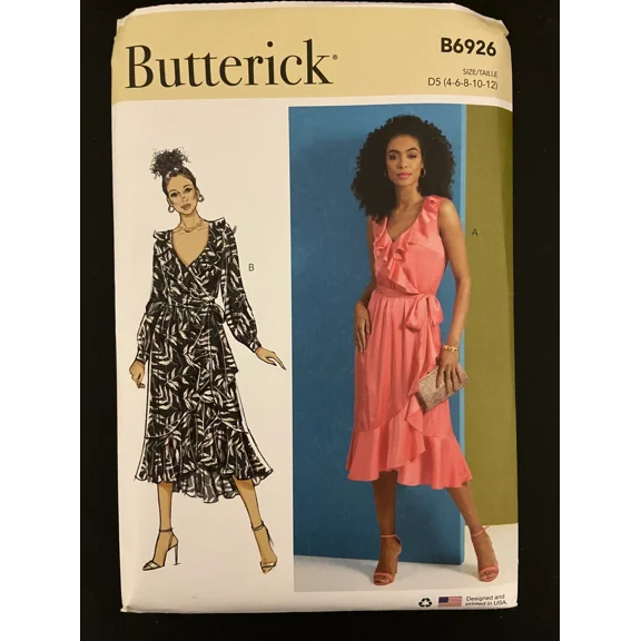 Butterick Sewing Pattern 6926 - Misses' Dress and Sash, Size: D5 (4-6-8-10-12)
