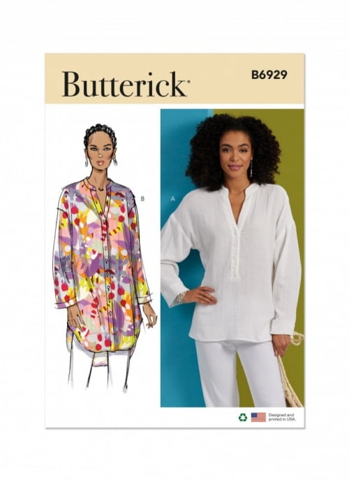 Butterick Sewing Pattern 6929 Tops, Tunics B5 (8-10-12-14-16) - Walmart.com