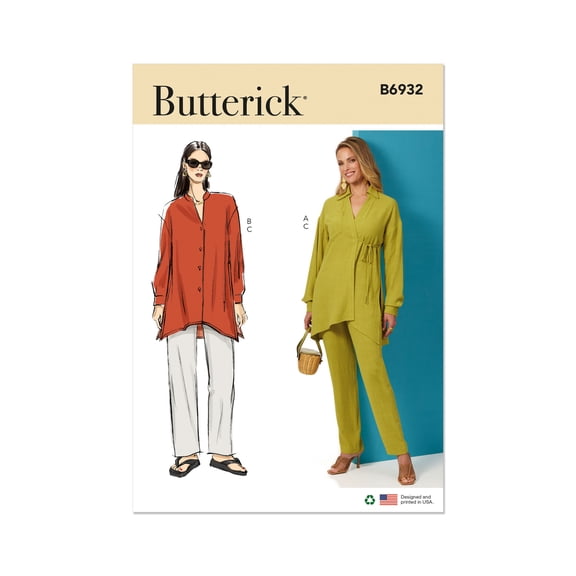 Butterick Sewing Pattern 6932 - Misses' Top and Pants, Size: K5 (8-10-12-14-16)