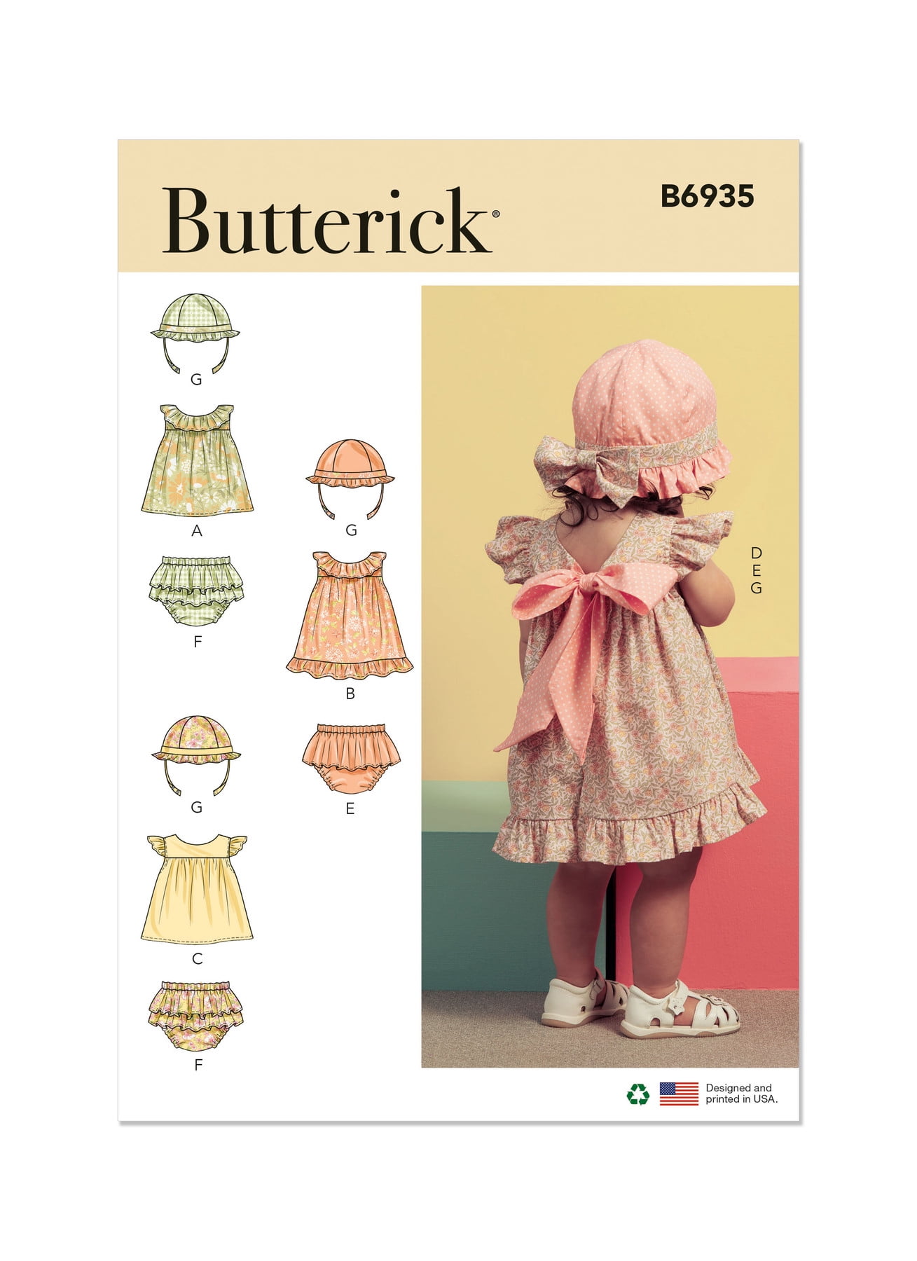 Patron Couture Butterick - Top, Jupe Et Short Pour Fille 2-5 Ans