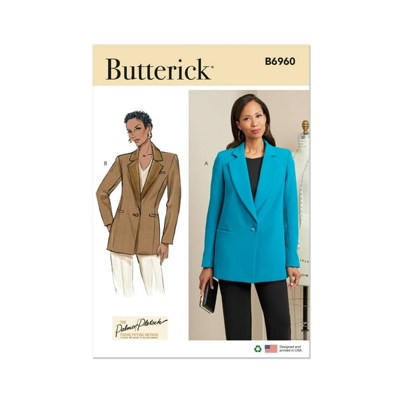 Butterick Sewing Pattern 6960 - Misses' Jackets, Size: Y5 (18-20-22-24-26)