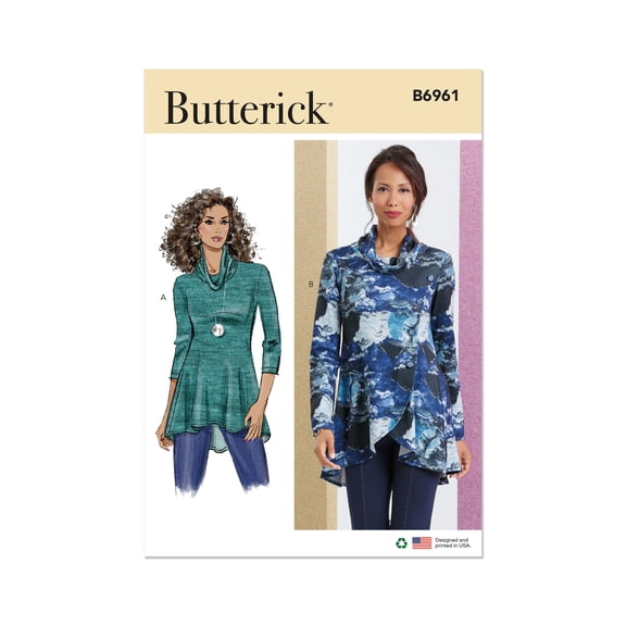 Butterick Sewing Pattern 6961 - Misses' Knit Tops, Size: D5 (4-6-8-10-12)