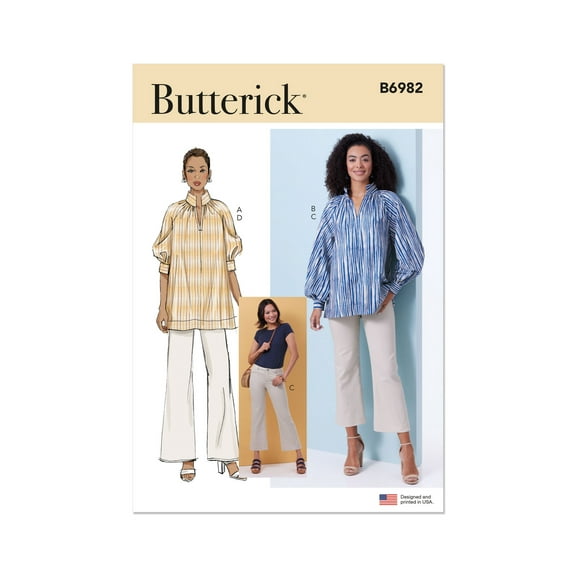 Butterick Sewing Pattern 6982 - Misses' Tunics and Jeans, Size: B5 (8-10-12-14-16)