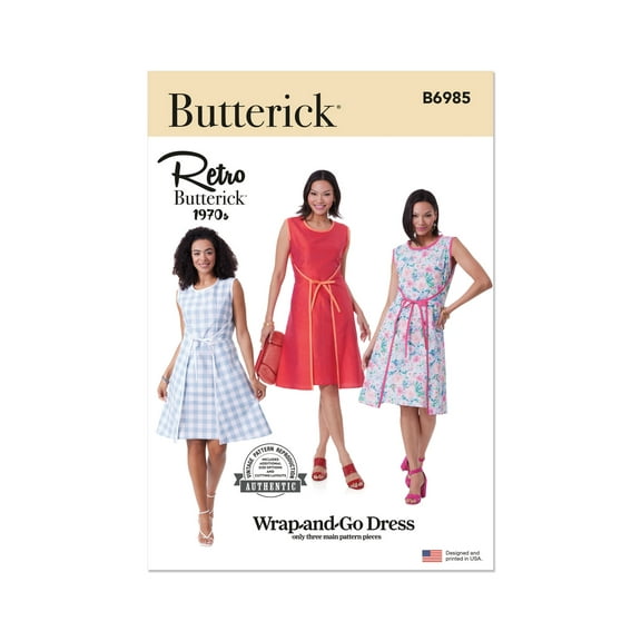 Butterick Sewing Pattern 6985 - Misses' Dress, Size: Y5 (18-20-22-24-26)