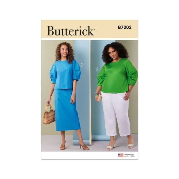 Butterick Sewing Pattern 7002 - Misses and Women's Top, Skirt and Pants, Size: BB (20W-22W-24W-26W-28W)