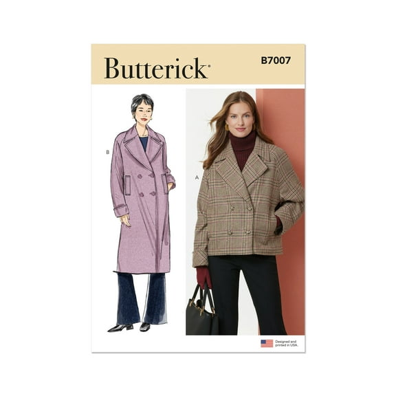 Butterick Sewing Pattern 7007 - Misses' Jacket and Coat, Size: R5 (14-16-18-20-22)