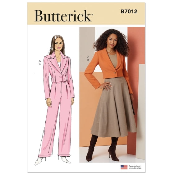 Butterick Sewing Pattern 7012 - Jackets, Skirts, Trousers and Suits for Women - K5 (8-10-12-14-16) - Intermediate