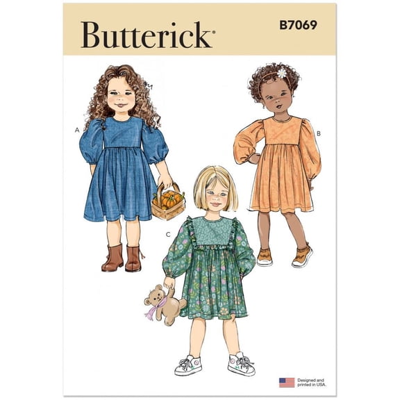 Butterick Sewing Pattern 7069 Dresses for Kids - Intermediate