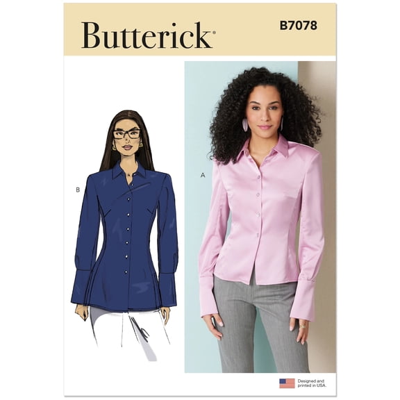 Butterick Sewing Pattern 7078 - Misses' Shirt in Two Lengths, Size: F6(14-24)