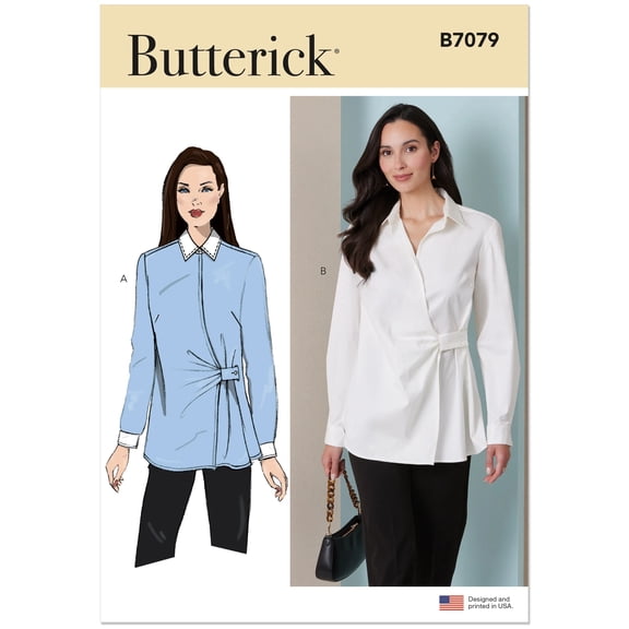Butterick Sewing Pattern 7079 - Misses' Wrap Tops, Size: N5(10-18)