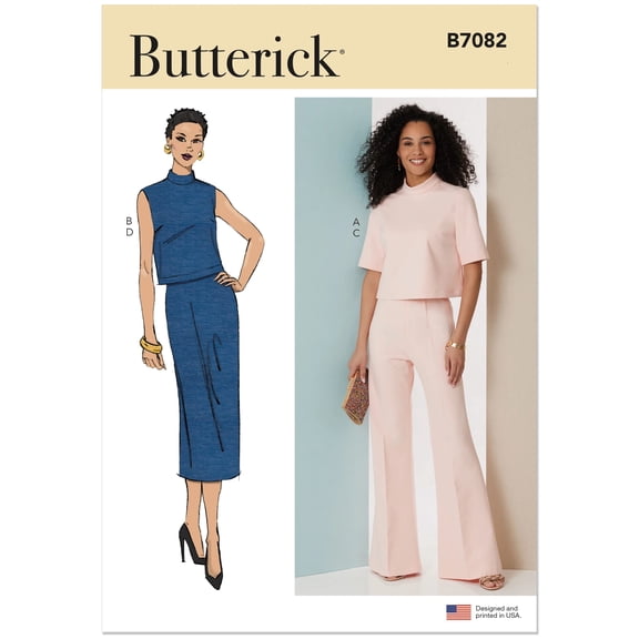 Butterick Sewing Pattern 7082 - Misses' Tops, Pants and Skirt, Size: Y5(18-26)