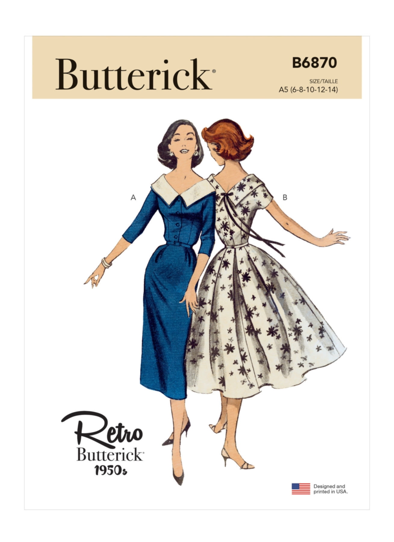 Butterick Sewing Pattern B6870 - Misses' Dress and Belt, Size: E5 (14-16-18-20-22)