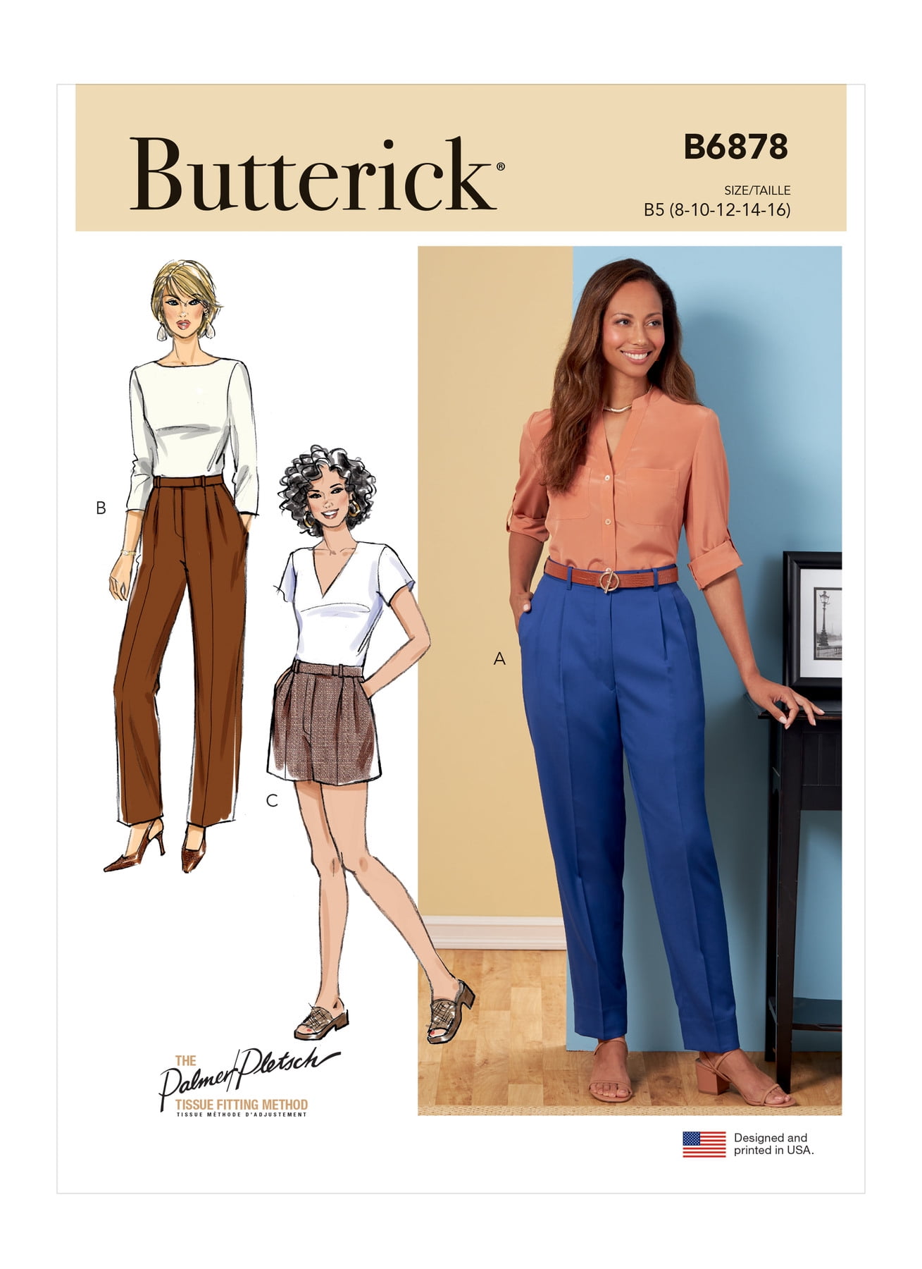 Butterick Sewing Pattern B6878 - Misses' Pants and Shorts, Size: B5 (8-10-12-14-16)