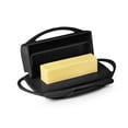 thumbnail image 1 of Butterie Flip-Top Butter Dish with Lid & Matching Knife, Holds 2 Sticks/Kerrygold Butter, No-Mess Butter Holder, Shatterproof, Dishwasher Safe (Black), 1 of 4