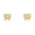 thumbnail image 1 of Butterlfy Studs Earrings Solid 14k Yellow Gold Diamond Cut Open Design Polished Finish 8 x 9mm, 1 of 1