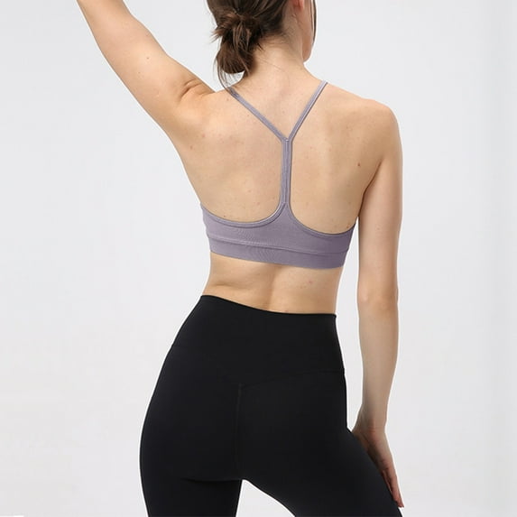 Butterluxe Womens Y Back Sports Bra Padded Racerback Low Spaghetti Thin Strap Workout Yoga Bra Pack of Bras Wireless Full Coverage Bras for Women Workout for Women Sports Bra No Back Bra Women Bras