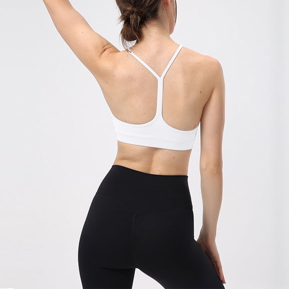 Butterluxe Womens Y Back Sports Bra Padded Racerback Low Spaghetti Thin Strap Workout Yoga Bra Pack of Bras Wireless Full Coverage Bras for Women Workout for Women Sports Bra No Back Bra Women Bras