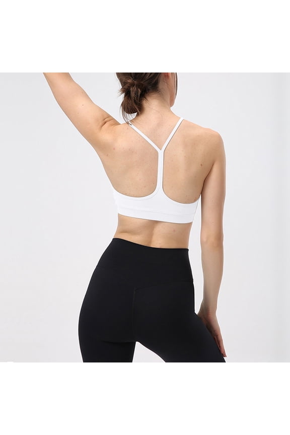 Butterluxe Womens Y Back Sports Bra Padded Racerback Low Spaghetti Thin Strap Workout Yoga Bra Pack of Bras Wireless Full Coverage Bras for Women Workout for Women Sports Bra No Back Bra Women Bras