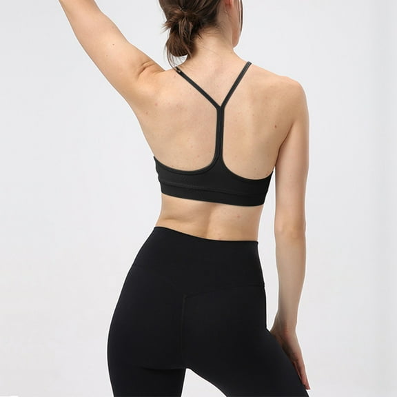 Butterluxe Womens Y Back Sports Bra Padded Racerback Low Spaghetti Thin Strap Workout Yoga Bra Women's Athletic Bras for Women Pack Brazier for Women Bra for Women Sports Bra for Running Sports Bra