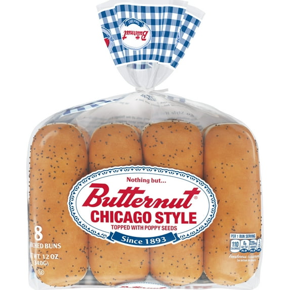 Butternut Chicago Style Buns, 12 oz, 8 Count