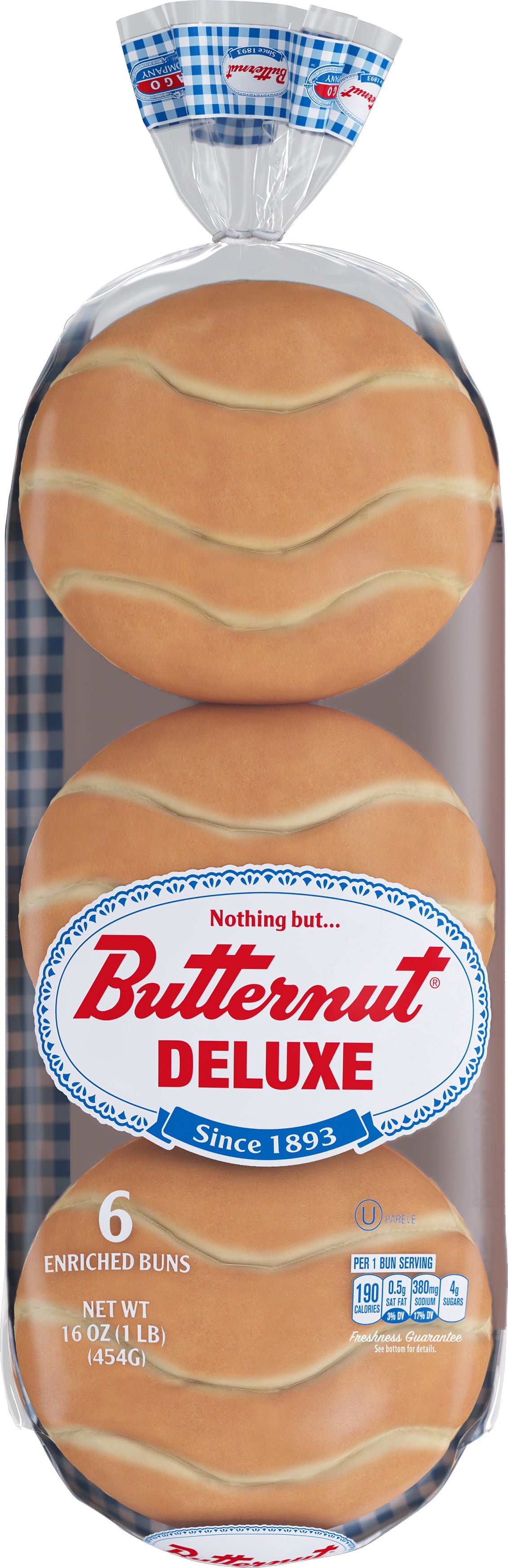 Butternut Deluxe Buns, 16 oz, 6 Count