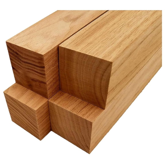 Butternut Lumber Square Turning Blanks Carving Blocks - 1.5" x 1.5" (4 Pieces) (1.5" x 1.5" x 8")