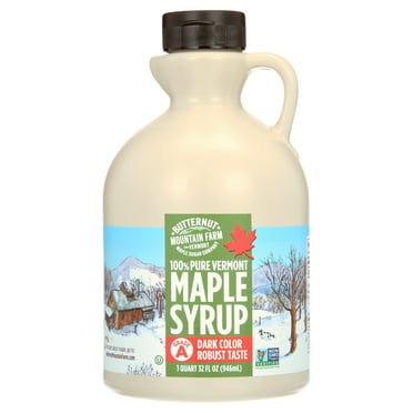 Butternut Mountain Farm 100% Pure Vermont Maple Syrup Dark Color & Robust Taste, 32 fl oz.