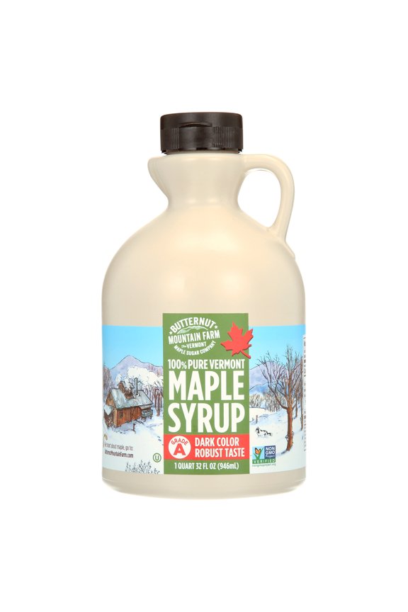 100% Pure Vermont Maple Syrup Dark Color & Robust Taste, 32 fl oz.